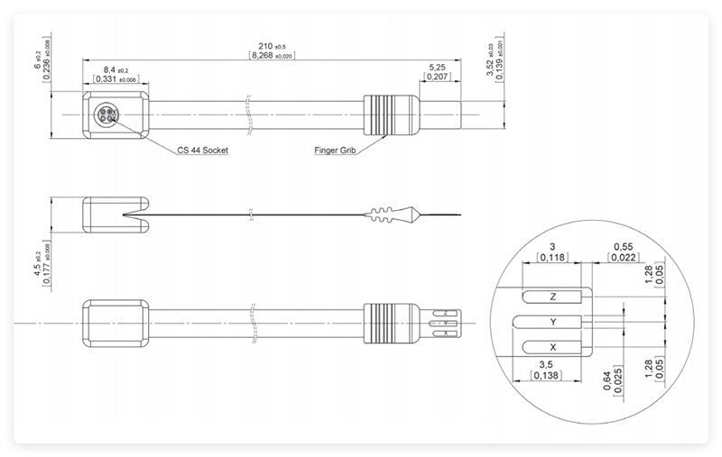 Sonion CS 53 Connector system 210 mm flex strip-5 mm